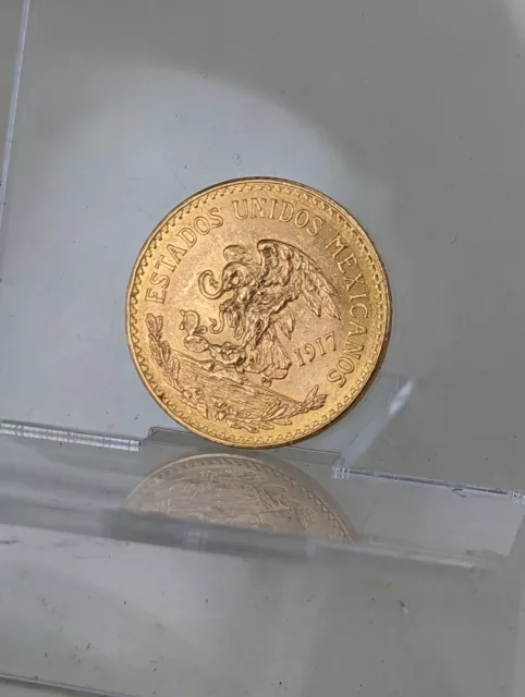 Mexican 1917 gold Veinte pesos twenty pesos contains 15 grams of pure gold 3