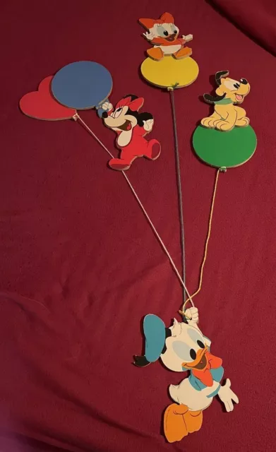 VINTAGE Disney Pressed Cardboard Cutouts of Donald holding Balloons