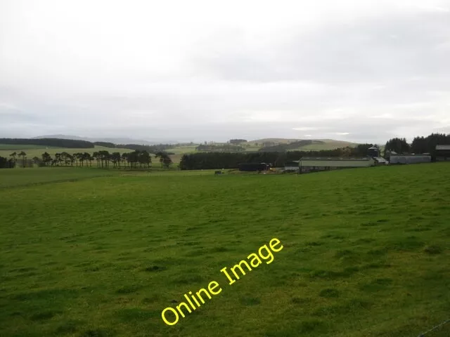 Photo 6x4 Grazing lands at Howburn Edmonston Looking back with the farm,  c2013