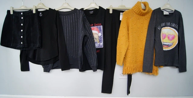 Girls Tops, Skirt Leggings New Look Etc Bundle Age 11-12 Years *Christmas Tops*