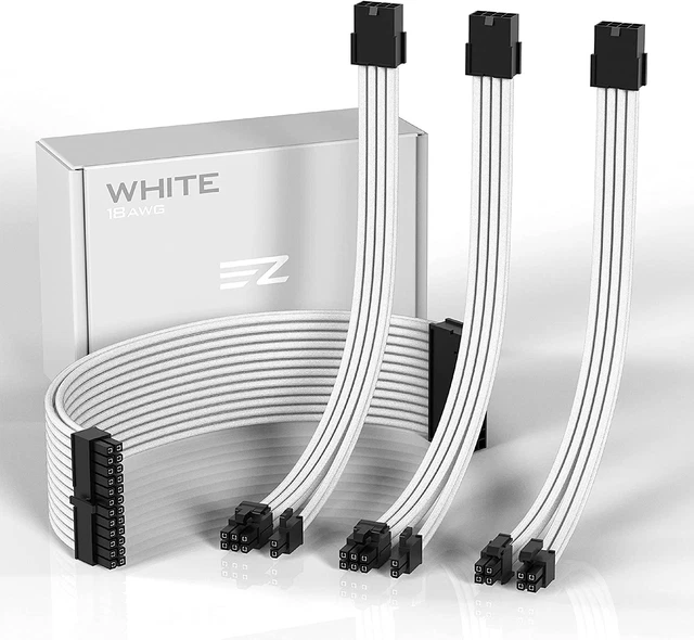 Câble À Gaine D'Extension Personnalisé Mod GPU Alimentation PC Tressée En Nylon
