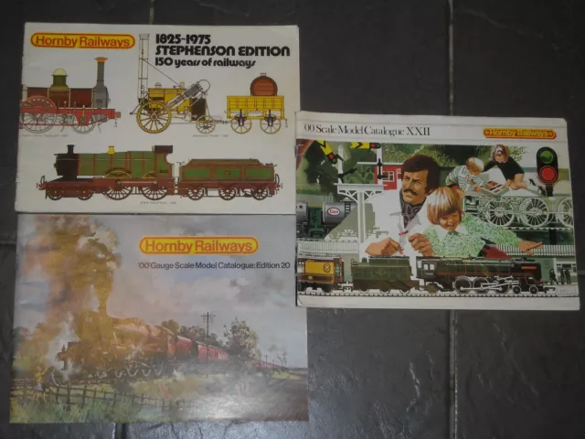 3x Hornby Catalogue Scale Model Railway XXII 1976 1975 1974 OO Gauge 150 Years