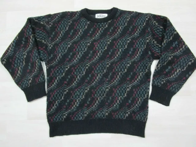 Vintage Jantzen USA Wool Blend Patterned Grandpa Sweater Size (M) EUC AOP