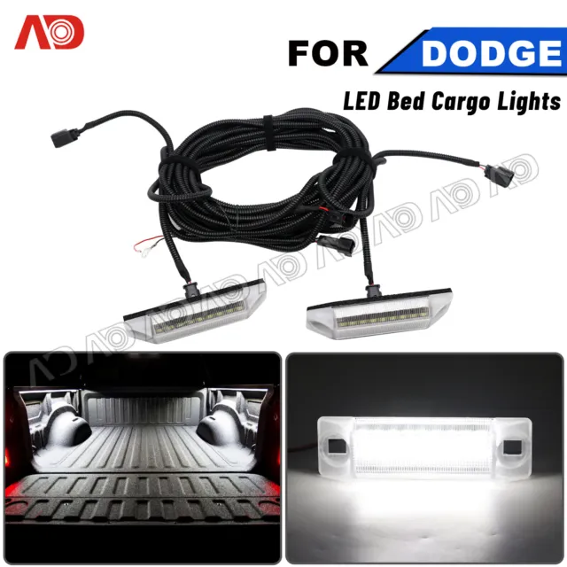 1 Pair Truck Bed LED Lamp Assembly For 2016-2021 Ram 1500/3500 + Wiring Harness