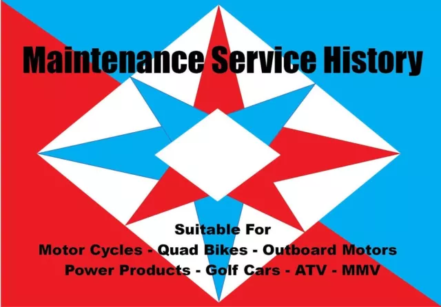Honda Motorcycle Motor Bike Quad ATV Outboard Motor Generic Service History Book