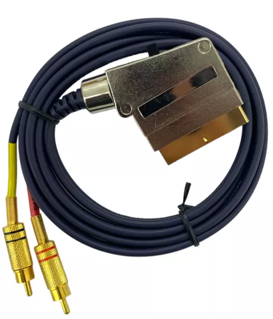 1.5M Switched SCART 2 Phono Gold Plated Video and  Mono Audio Plug Cable