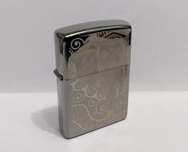 Zippo 2021 Elephant Black Ice Fancy Fill Laser Design Case No Insert No Box Read 2