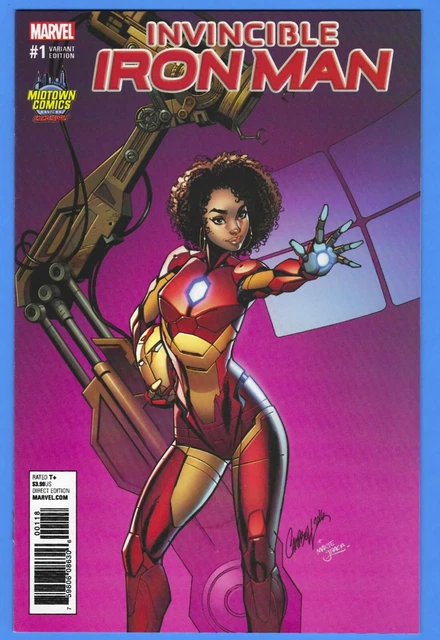 INVINCIBLE IRON MAN #1 NM 2017 J. SCOTT CAMPBELL MIDTOWN VARIANT / Ironheart!