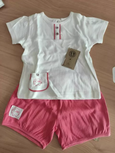 Pantaloncini e t-shirt rosa bimba - 18 mesi  The Earth Collection cotone Bio