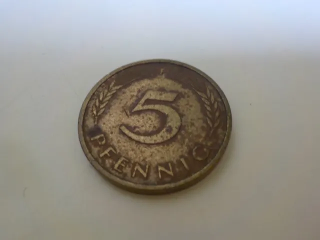 5 Pfennig Münze F 1977 Deutsche Mark eventuell Fehlprägung Patina Deutschland