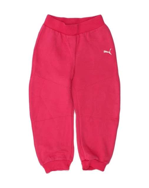 PUMA Girls Tracksuit Trousers Joggers 3-4 Years Pink Cotton WG08