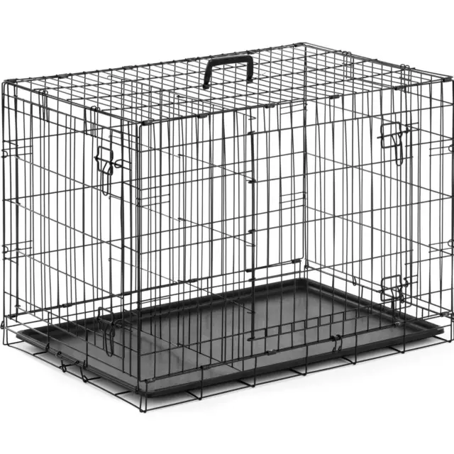 Cage à chien Chenil pour chien Cage de transport pour chien 92 x 60 x 66 cm Fer