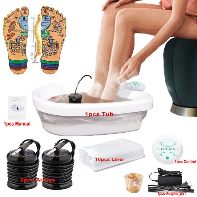 Máquina masajeadora de spa LCD LCD MP3 con doble célula iónica de desintoxicación baño de pies