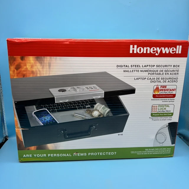 HONEYWELL STEEL LAPTOP Safe Large Fire Resistant Security Box 0.5 cu ft