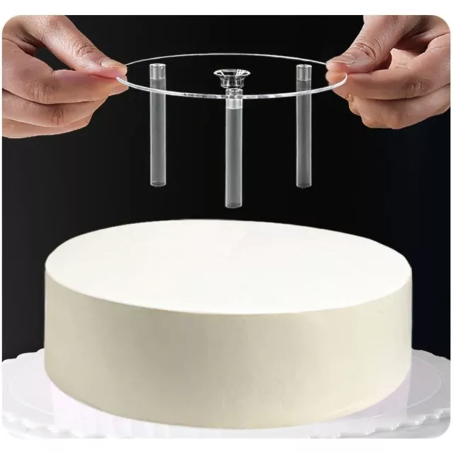 Plastic Cake Tier Support Transparent Round Cake Board Multi-layer Cake Stand