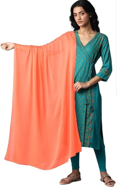 Daily Use Dupatta Set Modern Style Long Chiffon Solid Women Dupatta Multi Color