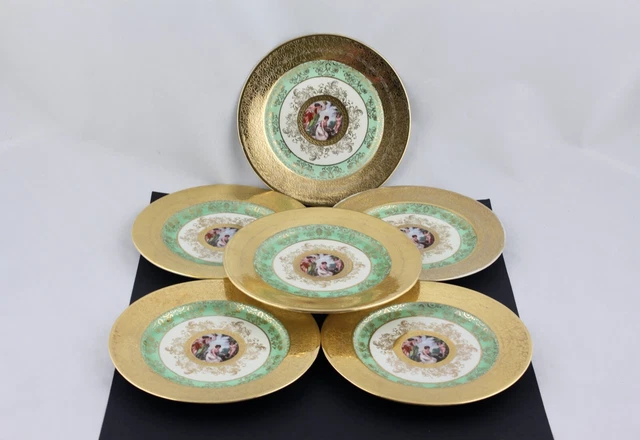 SET OF 6 Le Mieux China Hand Decorated 24 Karat Gold 6” Bread & Butter