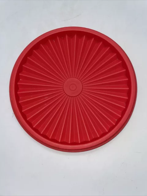 Tupperware 808-48 Servalier 6.5 Inch Red Replacement Lid Very Clean