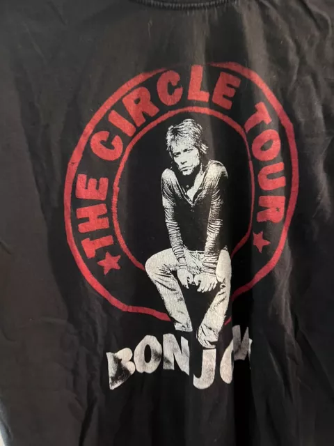 Bon Jovi T Shirt Adult Large Black The Circle Tour Concert Shirt 2010 Graphic 2