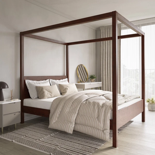 DOUBLE FOUR POSTER Wooden Bed Frame in Walnut Victoria VCT004 £429.92