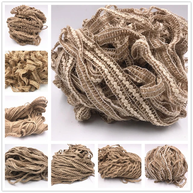 Woven Natural Rustic Jute Burlap Hessian Ribbon Tape Wedding Chair Sash Bows