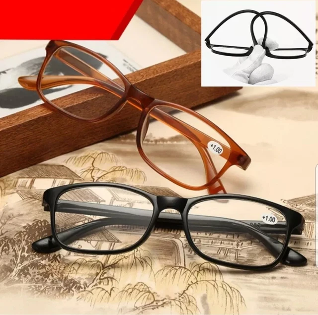 Lunettes Loupe De Lecture Pour Presbytes - Monture Bleu/noir Avec Cordon - Unisexe