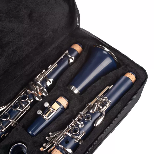 Dark Blue Bb Clarinet 17 Keys Set ABS Clarinet Nickel Plated Copper Nickel