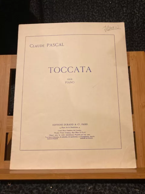 Claude Pascal Toccata pour piano partition éditions Durand