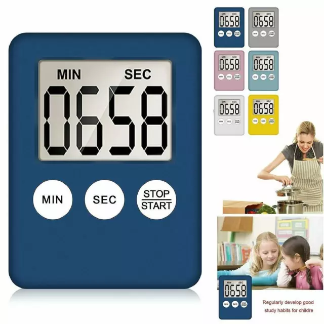 Ampio timer cucina digitale LCD conto alla rovescia allarme piccoli timer
