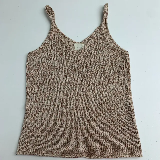 Harper Heritage Sweater Tank Top Women's L Peach Marled Cable Knit Sleeveless