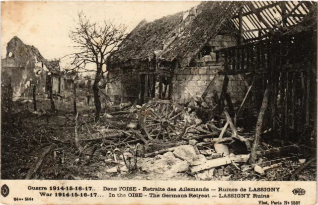 MILITARY CPA War in the Oise-Retreat of the Germans-Ruins Lassigny (317668)