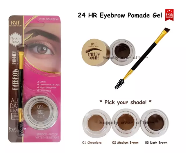 Romantic Beauty Gel Eyebrow Pomade w/ Brush, Long Lasting Brow Definer Gel