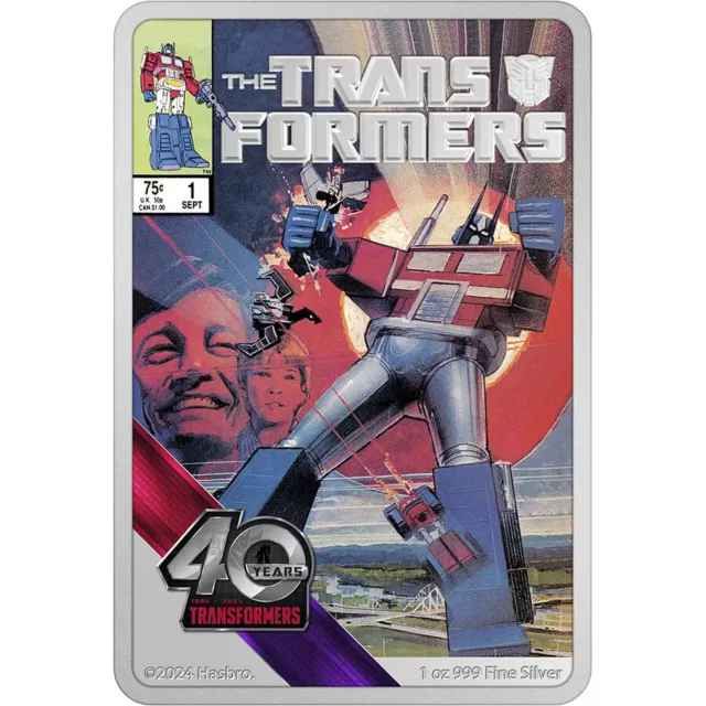 2024 2 TRANSFORMERS 40th Anniversary 1oz Silver Proof Poster Coin 154