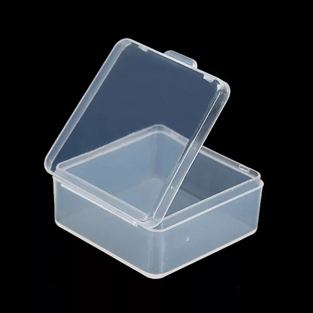 10Pcs Small Boxes Square Transparent Plastic Jewelry Storage Case Container 2