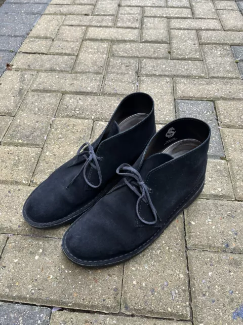 CLARKS SUEDE DESERT Boots - Black - UK 10 £10.00 - PicClick UK
