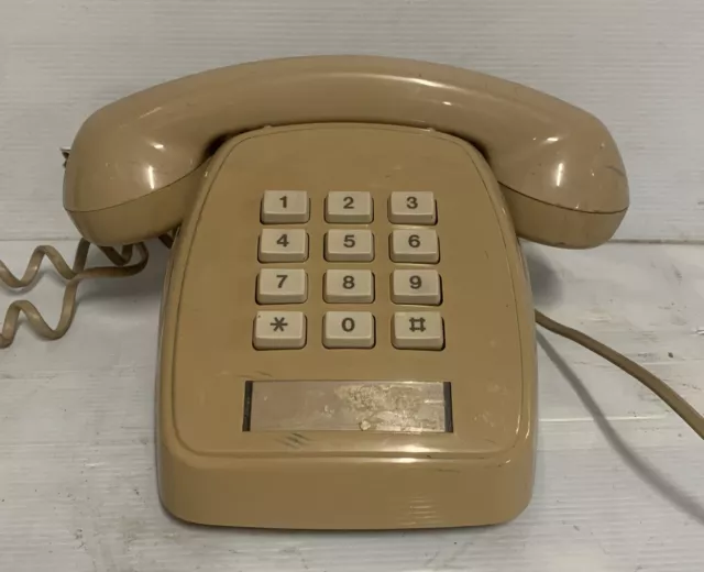 Vintage 1970’s Retro Brown Push Button  Telecom Telephone Phone