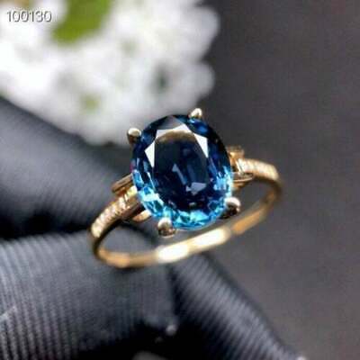 3.40 Ct Oval Cut Lab-Created Blue Sapphire Engagement Ring 14K Rose Gold Over