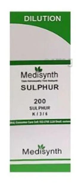 Medisynth Solfuro Diluzione 200 Omeopatica Medicina 30ml