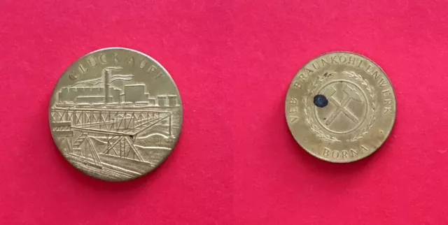 DDR Medaille Bergbau VEB Braunkohlenwerk Borna Glück Auf ( M399