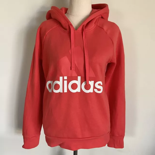Adidas Women's Red Jumper Hoodie Logo Pockets Sports Size Small S
