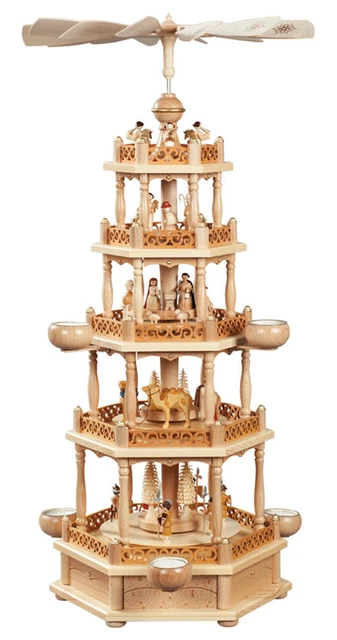 Pyramide de Noël scène de la Nativité, 4 étages, hauteur 74 cm, .. RG 16704 neuf