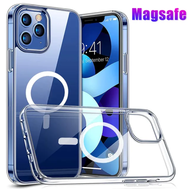 MagSafe Hülle Case für Apple iPhone 12 13 Pro Max Magnetisch Hardcase Transparen