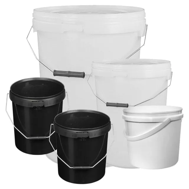 Heavy Duty Strong Tamper Evident Black Or White Multipurpose Storage Buckets