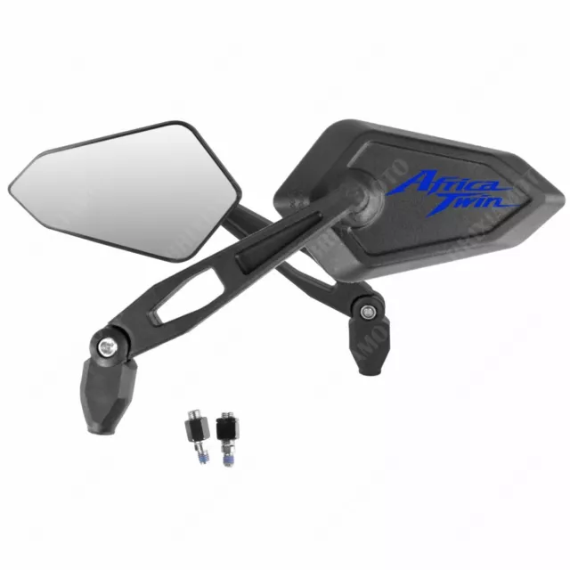 Paire Miroirs Street Homologués Logo Bleu pour Honda Africa Twin Crf 1000 L