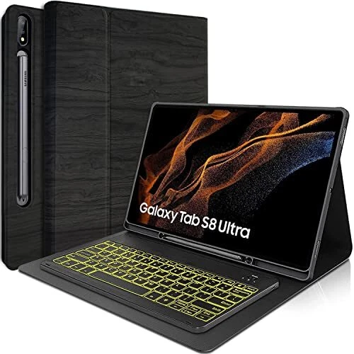 Wineecy Backlit Keyboard Case for Samsung Galaxy Tab S8 Ultra 14.6 Inch 2022S...
