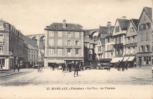 Carte Postale Ancienne Dept 29 Finistère - Morlaix la Place des Viarmes
