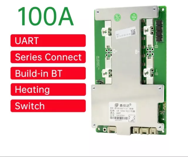 JBD 4S 12V 100A Lifepo4 Battery Smart Bluetooth BMS Same Port Balance PCB