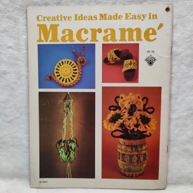 1977 de colección Easy Creative Macrame libro de instrucciones de proyecto artesanal HC-10