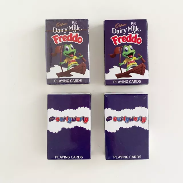 Lot of 4 Cadbury Freddo and Curly Wurly Playing Cards