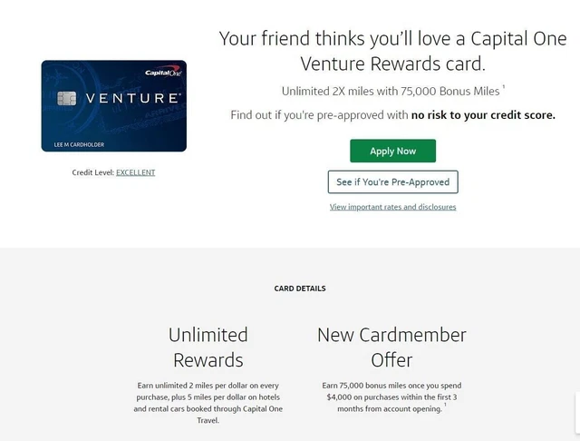 Extra $100 Cash* CAPITAL ONE VENTURE X 75k Miles +$300, $100GlobalEntry Referral